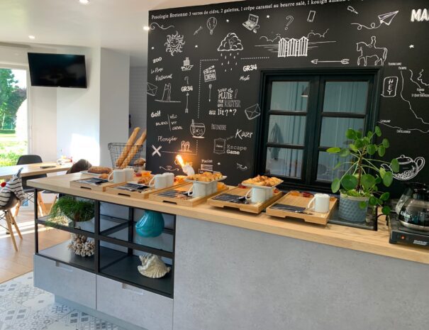 Petit déjeuner de l'hôtel Heod, en Bretagne, entre Binic-Etables-sur Mer et Saint-Quay-Portrieux